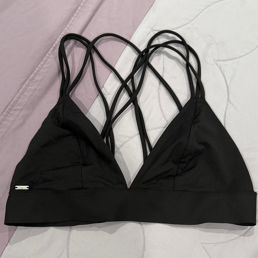 PINK Victoria's Secret Black Strappy Bralette